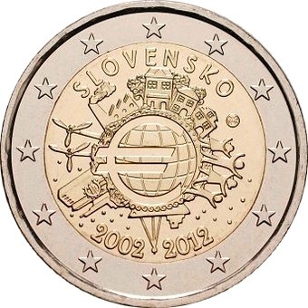 Словакия - 10 лет наличному евро